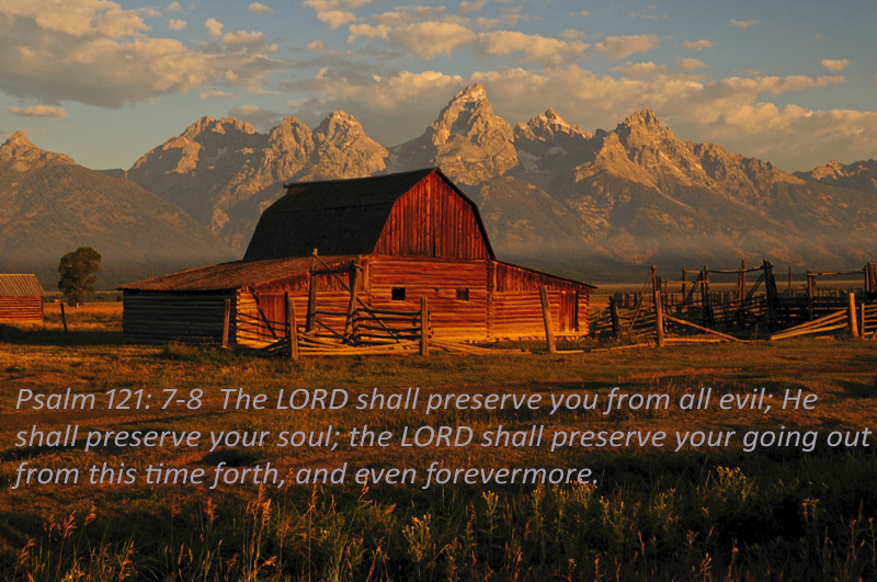 Grand Teton with Psalms 121:7-8